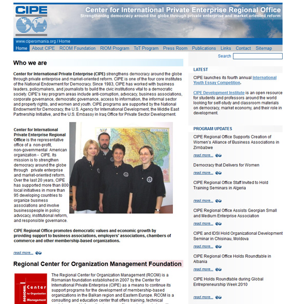 Prima pagină a website-ului ciperomania.org