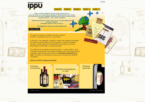 Prima pagină a web site-ului ippu.ro