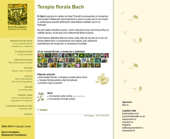 Prima pagină a site-ului web remediiflorale.ro