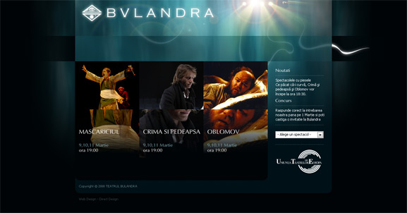 Prima pagină a web site-ului bulandra.ro